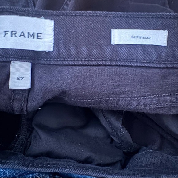 Frame Denim Le Palazzo Wide Leg Black Jeans Size 4 - Picture 5 of 7